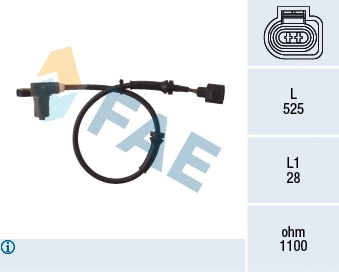 Capteur, vitesse de roue FAE 78003