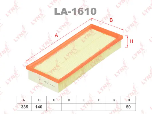 Filtre à air LYNXAUTO LA-1610