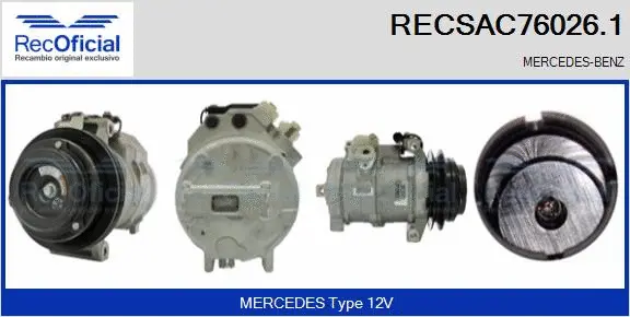 Compresseur, climatisation RECOFICIAL RECSAC76026.1