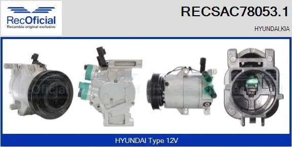 Compresseur, climatisation RECOFICIAL RECSAC78053.1