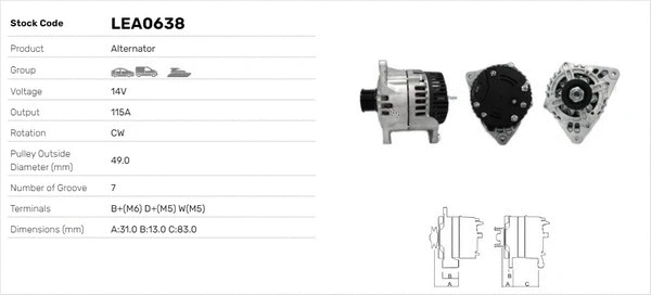 Alternateur LUSA LEA0638