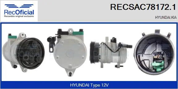 Compresseur, climatisation RECOFICIAL RECSAC78172.1