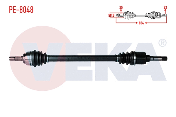 Arbre de transmission VEKA PE-8048