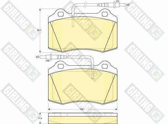 Kit de plaquettes de frein, frein à disque GIRLING 6113599
