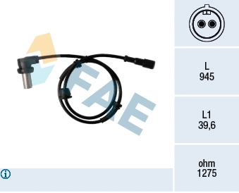 Capteur, vitesse de roue FAE 78341