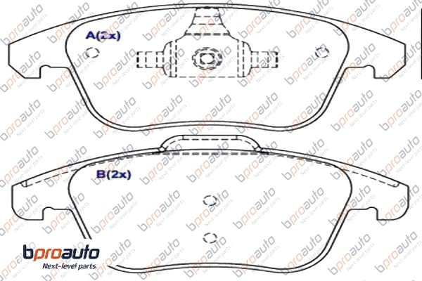 Kit de plaquettes de frein, frein à disque BPROAUTO 1BP31052AA