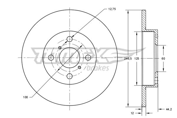 Disque de frein TOMEX Brakes TX 72-29