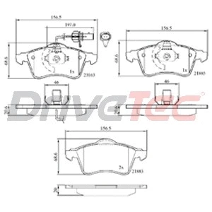 Kit de plaquettes de frein, frein à disque DriveTec DPAD1707