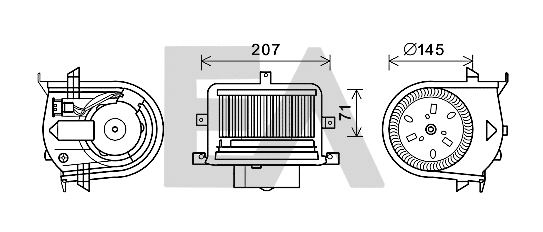 Moteur électrique, pulseur d'air habitacle EACLIMA 42A77007