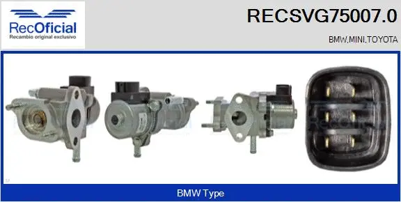Vanne EGR RECOFICIAL RECSVG75007.0