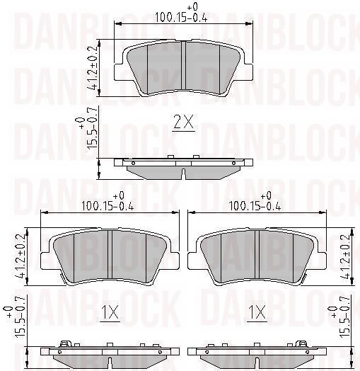 Kit de plaquettes de frein, frein à disque DANBLOCK DB 511216