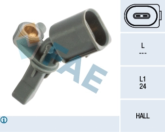 Capteur, vitesse de roue FAE 78162
