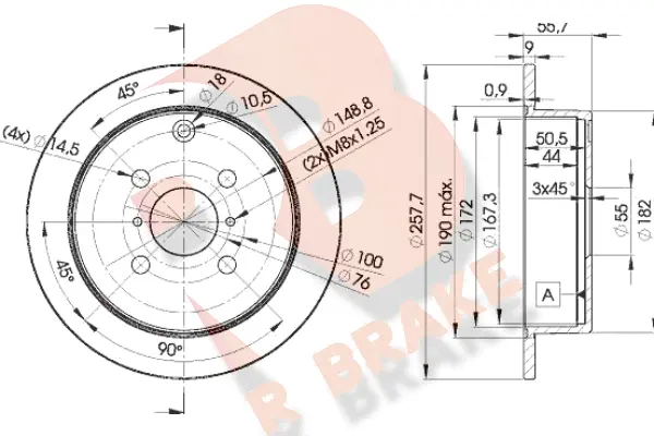Disque de frein R BRAKE 78RBD22251
