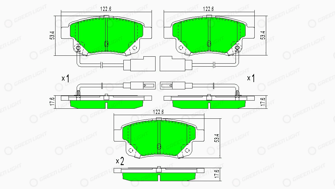 Kit de plaquettes de frein, frein à disque Automotive Adriado GLBP0168