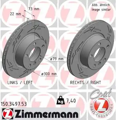 Disque de frein ZIMMERMANN 150.3497.53