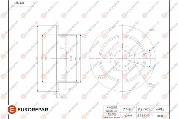 Disque de frein EUROREPAR 1684291280