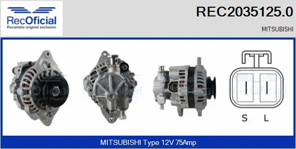 Alternateur RECOFICIAL REC2035125.0