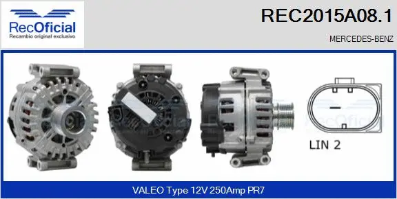 Alternateur RECOFICIAL REC2015A08.1