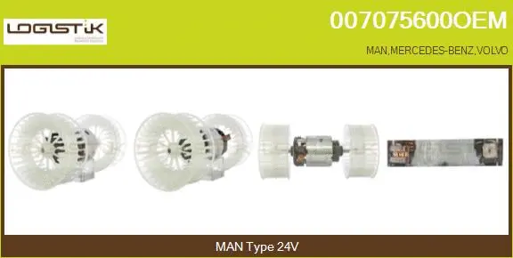Pulseur d'air habitacle LGK 007075600OEM