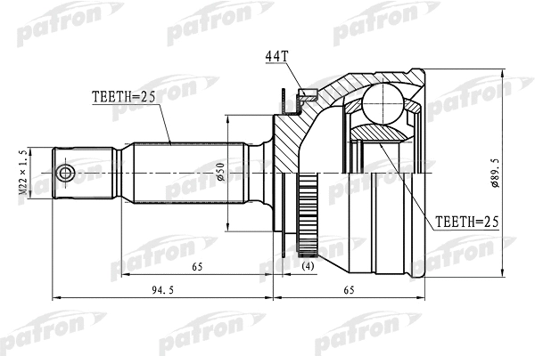 Jeu de joints, arbre de transmission PATRON PCV1608