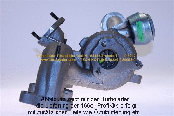 Turbocompresseur, suralimentation SCHLÜTTER TURBOLADER 166-00180