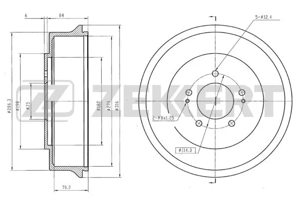 Tambour de frein ZEKKERT BS-5985