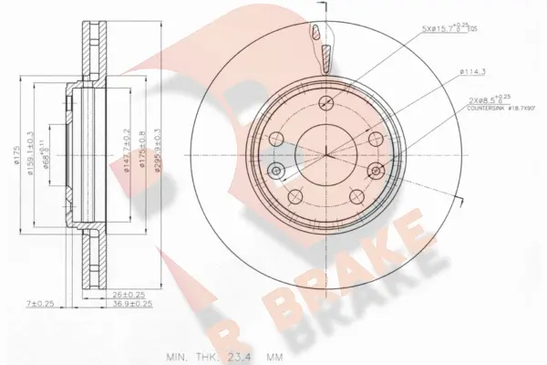 Disque de frein R BRAKE 78RBD24668