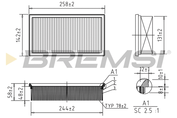 Filtre à air BREMSI FA2207
