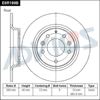 Disque de frein ADVICS E6R189B