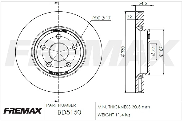 Disque de frein FREMAX BD-5150