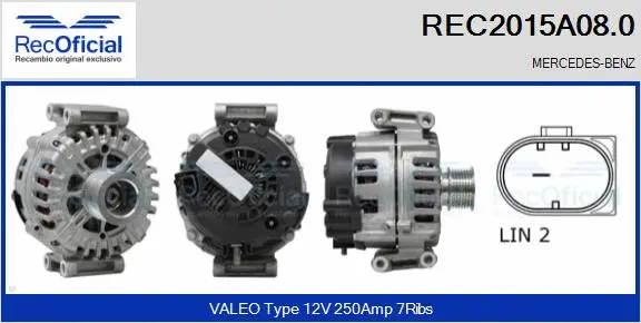 Alternateur RECOFICIAL REC2015A08.0