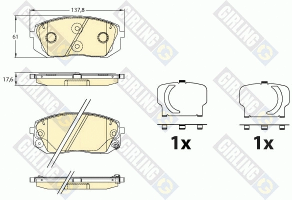 Kit de plaquettes de frein, frein à disque GIRLING 6136426