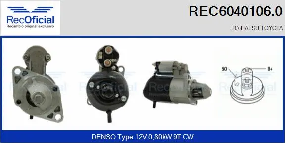 Démarreur RECOFICIAL REC6040106.0