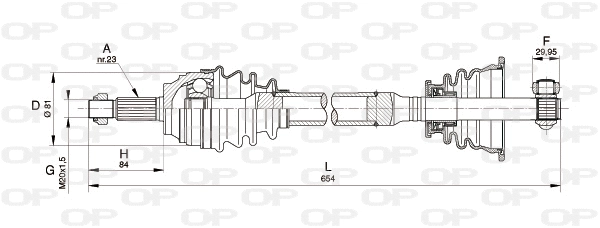 Arbre de transmission OPEN PARTS DRS6112.00