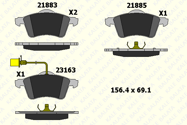 Kit de plaquettes de frein, frein à disque KALE 21885 206 05