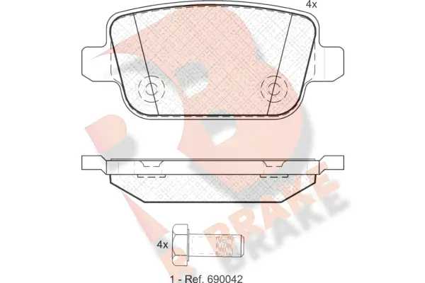 Kit de plaquettes de frein, frein à disque R BRAKE RB1801