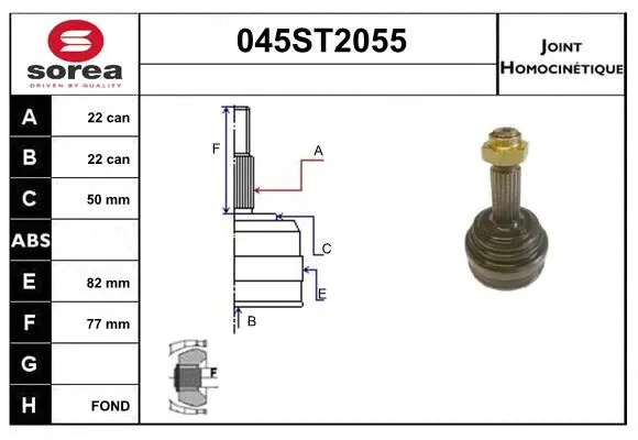 Jeu de joints, arbre de transmission STARTCAR 045ST2055