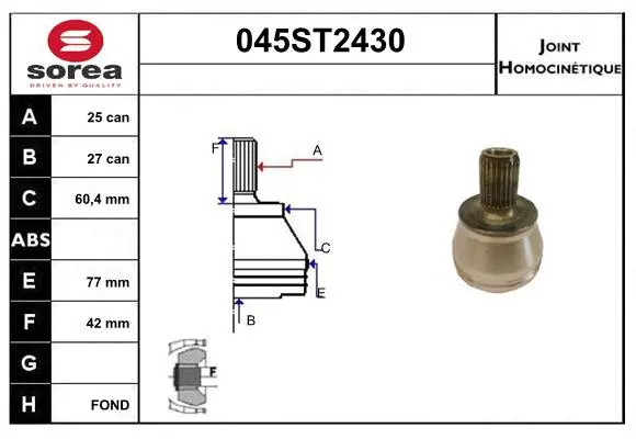 Jeu de joints, arbre de transmission STARTCAR 045ST2430