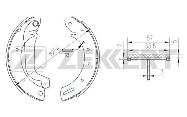 Jeu de mâchoires de frein ZEKKERT BK-4142