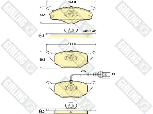Kit de plaquettes de frein, frein à disque GIRLING 6114745