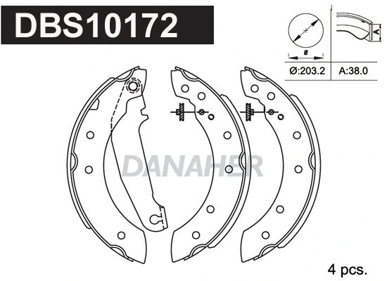 Jeu de mâchoires de frein DANAHER DBS10172