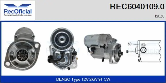 Démarreur RECOFICIAL REC6040109.0