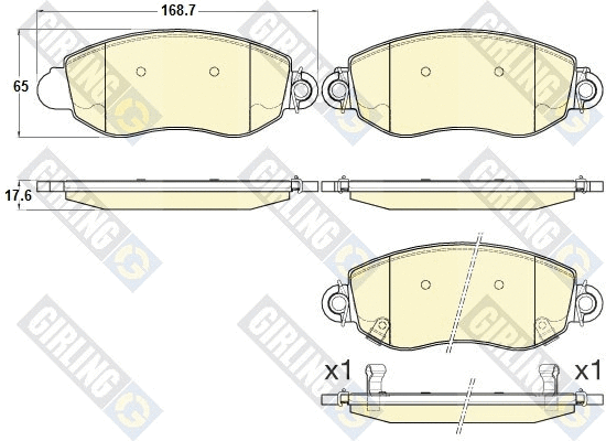 Kit de plaquettes de frein, frein à disque GIRLING 6120063