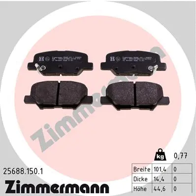 Kit de plaquettes de frein, frein à disque ZIMMERMANN 25688.150.1