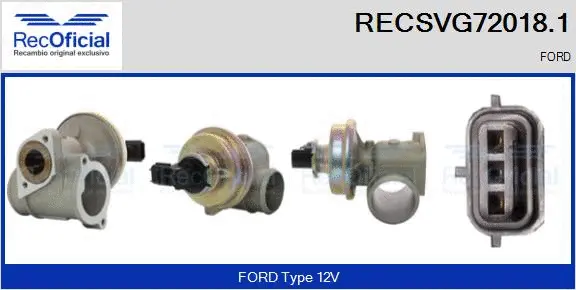 Vanne EGR RECOFICIAL RECSVG72018.1