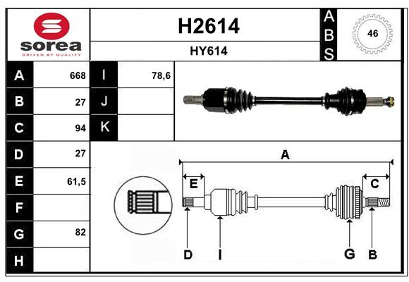 Arbre de transmission SNRA H2614