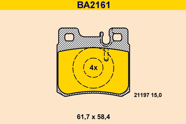 Kit de plaquettes de frein, frein à disque BARUM BA2161