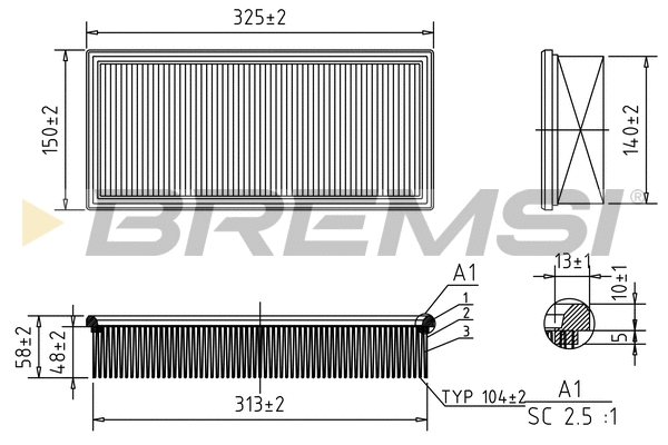 Filtre à air BREMSI FA1624