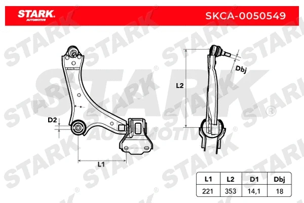 Bras de liaison, suspension de roue Stark SKCA-0050549