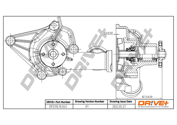Pompe à eau, refroidissement du moteur Dr!ve+ DP2310.10.045